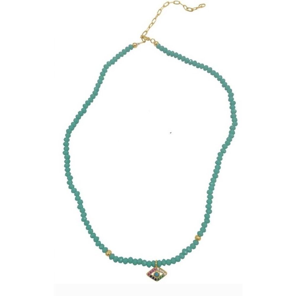 🔸️NWT Adornia Evil Eye Pendant on Turquoise Beaded Necklace